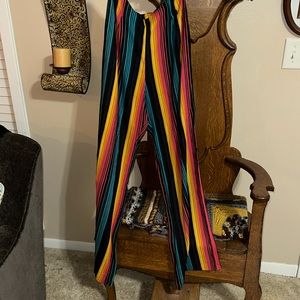 Rock&Roll cowgirl boho colorful striped pants M